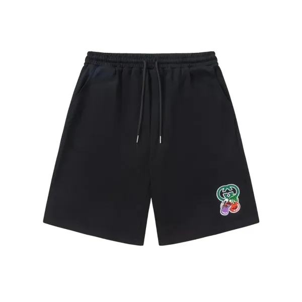 Gucci Cherry GG Embroidered Black Shorts - 1