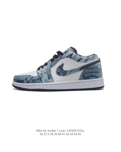 Air Jordan 1 Low Denim Tie-Dye Sneakers - 1