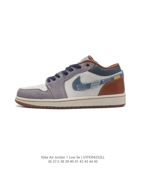 Air Jordan 1 Low SE Multicolor Patchwork Sneakers - 1