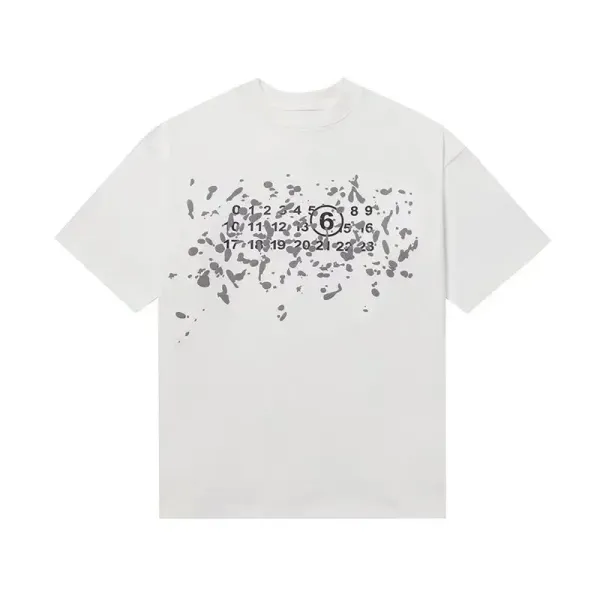 Maison Margiela Paint Splatter Numeric T-Shirt White - 1