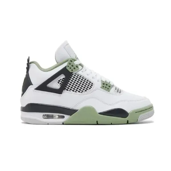 Air Jordan 4 Retro White Military Green Sneakers - 1