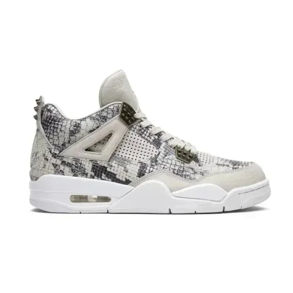 Air Jordan 4 Retro White Snake Skin Sneakers - 1