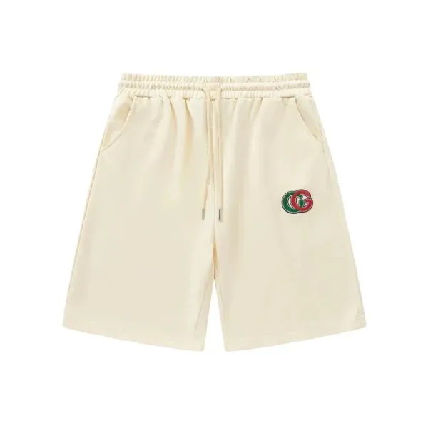 Gucci Interlocking GG Embroidered Beige Shorts - 1