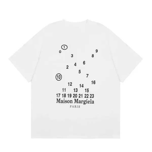 Maison Margiela Numbered Dot Print White T-Shirt - 1