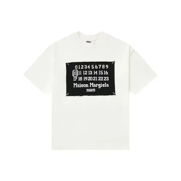 Maison Margiela Tabi Numerical Print White T-Shirt - 1