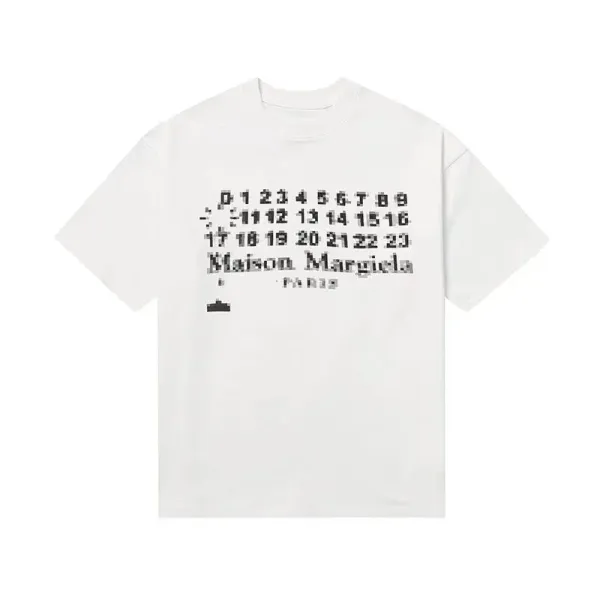 Maison Margiela Pixelated Numbers White T-Shirt - 1