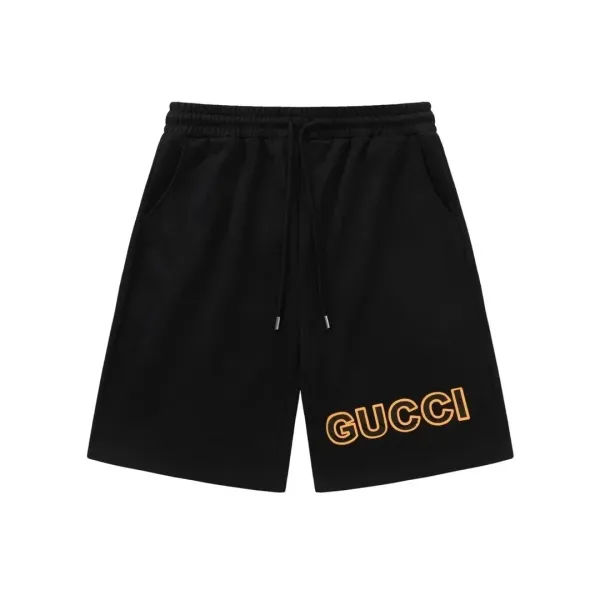 Gucci Logo Embroidered Black Sweatshorts - 1