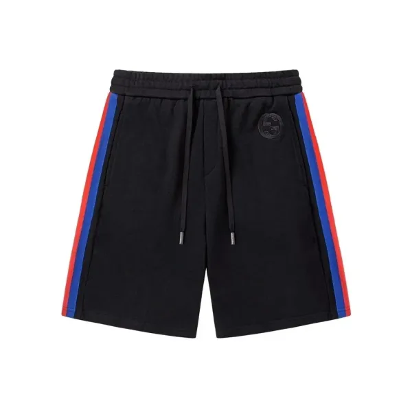 Gucci Interlocking GG Track Shorts Black with Red and Blue Stripes - 1