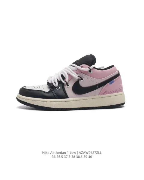 Air Jordan 1 Low x Little Devil Pink Black Sneakers - 1