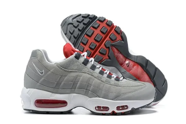 Nike Air Max 95 Gray Red Running Shoes - 1