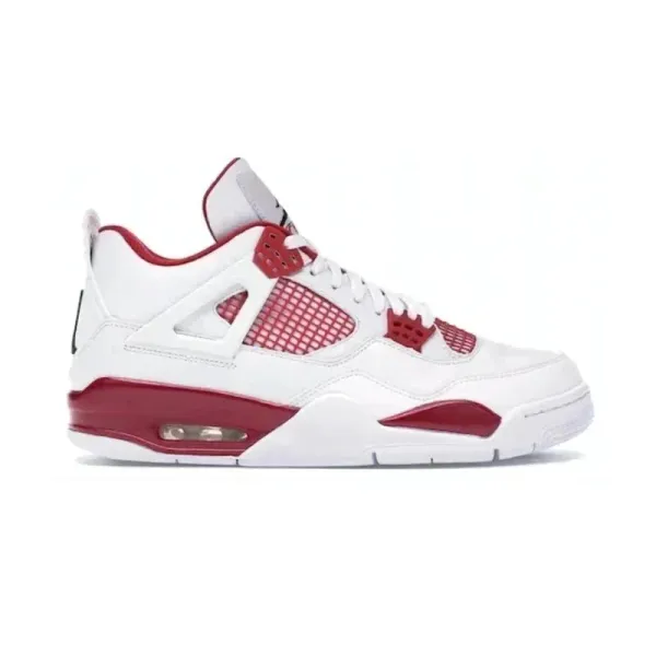 Air Jordan 4 Retro White University Red Sneakers - 1