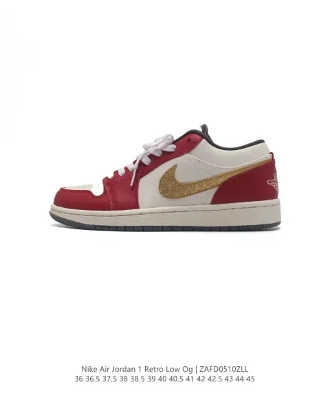 Air Jordan 1 Retro Low OG University Red/Gold Sneakers - 1