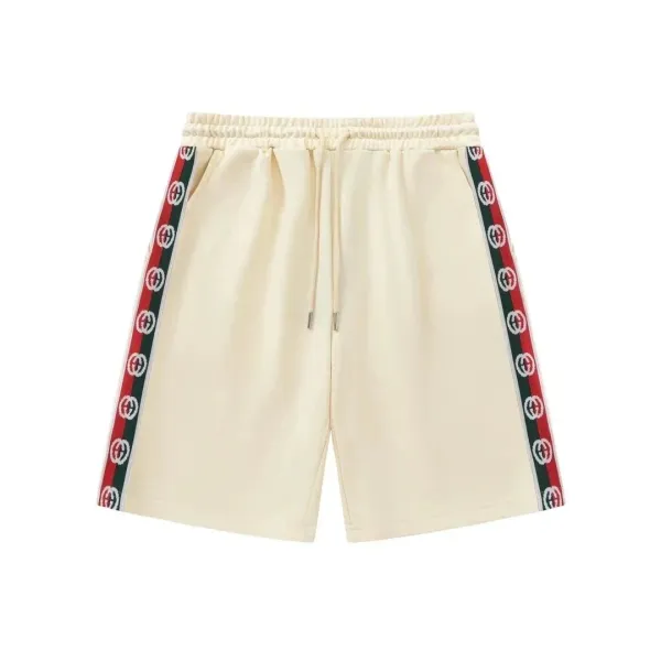 Gucci Web Stripe Tape Shorts Beige - 1