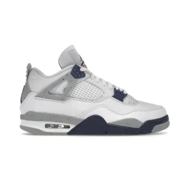 Air Jordan 4 Retro White Cement Grey Navy Sneakers - 1