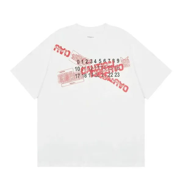 Off-White Caution Tape Print Oversized T-Shirt White - 1