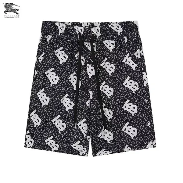 Burberry Monogram Print Drawstring Shorts Black/White - 1
