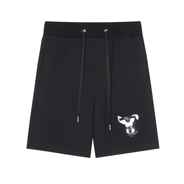 Balenciaga Logo-Print Black Sweatshorts - 1