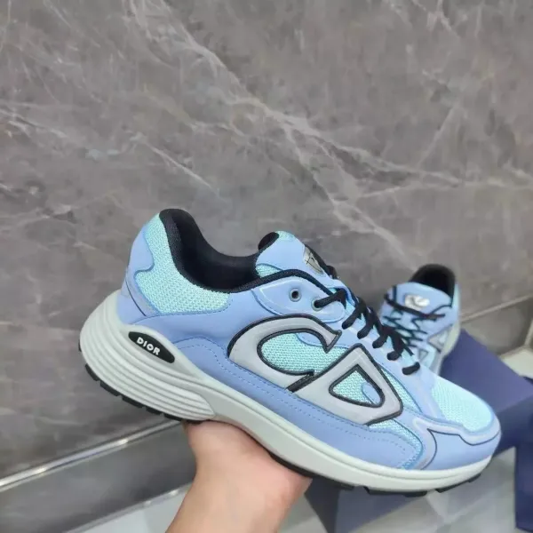 Dior B23 Low Blue Mesh Sneakers - 1
