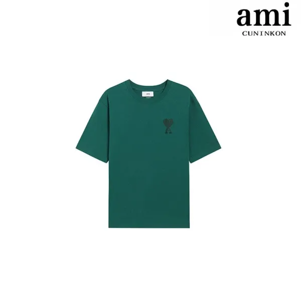 Ami Paris Heart Logo T-Shirt Forest Green T-Shirt - 1