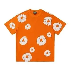 Off-White Floral Print Orange T-Shirt - 1