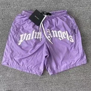 Palm Angels Logo Print Swim Shorts Purple - 1
