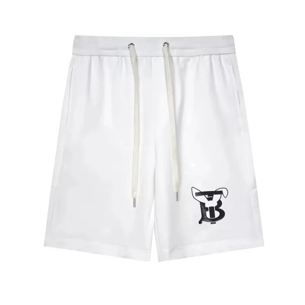 Burberry Monogram Logo Print White Shorts - 1