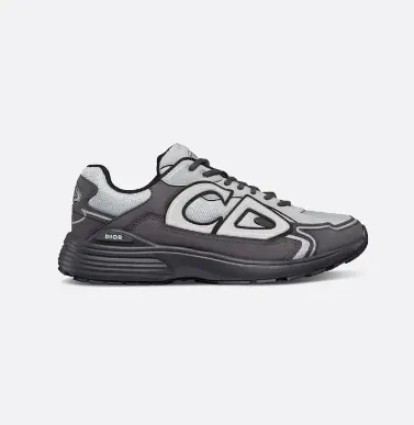 Dior B23 Low Gray and Black Running Shoes - 1