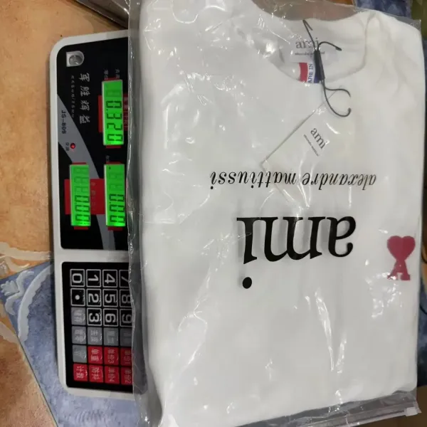 Ami Paris Heart Logo T-Shirt Pink - 4