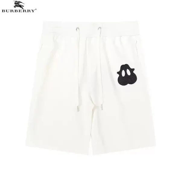 Burberry Ghost-Embroidered White Sweat Shorts - 1