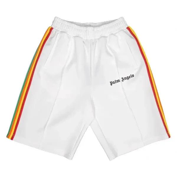 Palm Angels Logo Print Green Shorts - 12