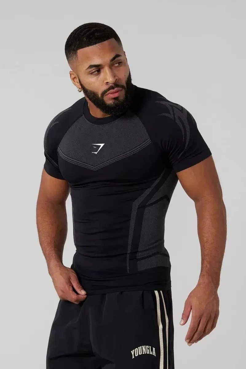 Quick drying sweat absorbing sports short sleeved shirt -01