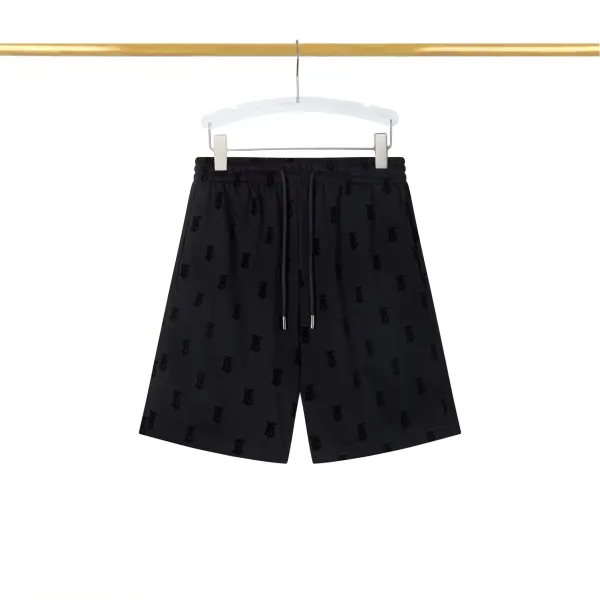 Burberry Monogram-Print Drawstring Shorts Black - 1