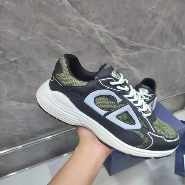 Dior B23 Low Sneakers Army Green Black White Sneakers - 1