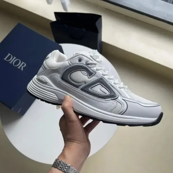Dior B23 Low White Gray Sneakers - 1
