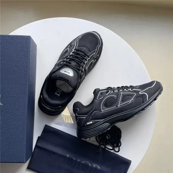 Dior B23 Low Silver Black Chunky Sneakers - 7