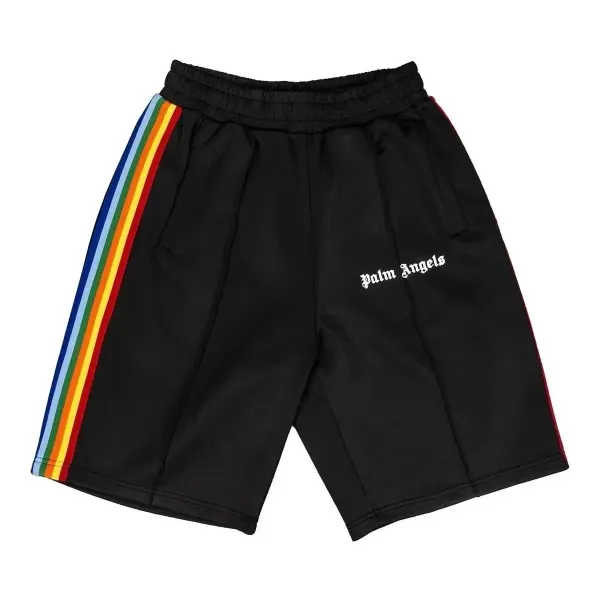 Palm Angels Logo Print Green Shorts - 10
