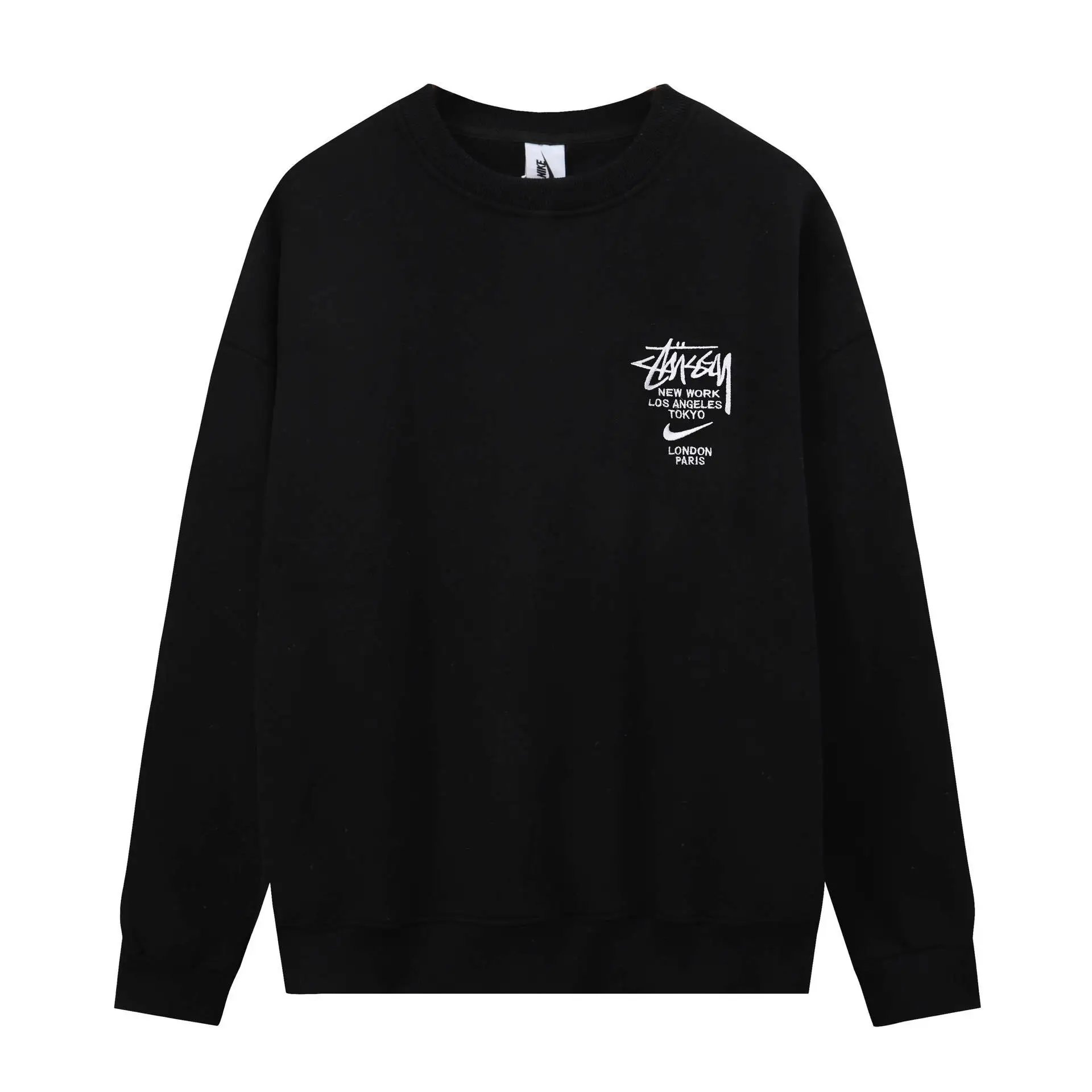 DX22] 25S STU New Knitted Shirt Arc Letter Printing Men's and Women's Sweater Couples Joker Cotton Long Sleeve-SRCN foto 2