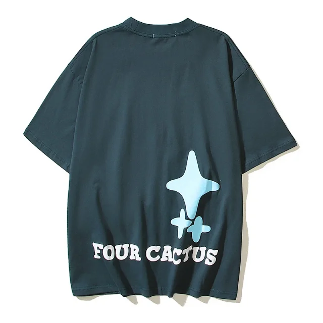 Four Cactus T-Shirts Oversized graphic short-sleeve T-shirt product detail image 31