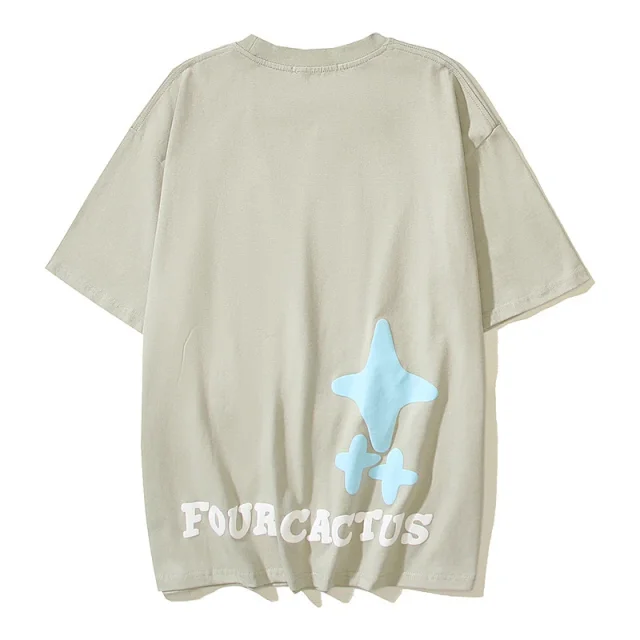 Four Cactus T-Shirts Oversized graphic short-sleeve T-shirt product detail image 35
