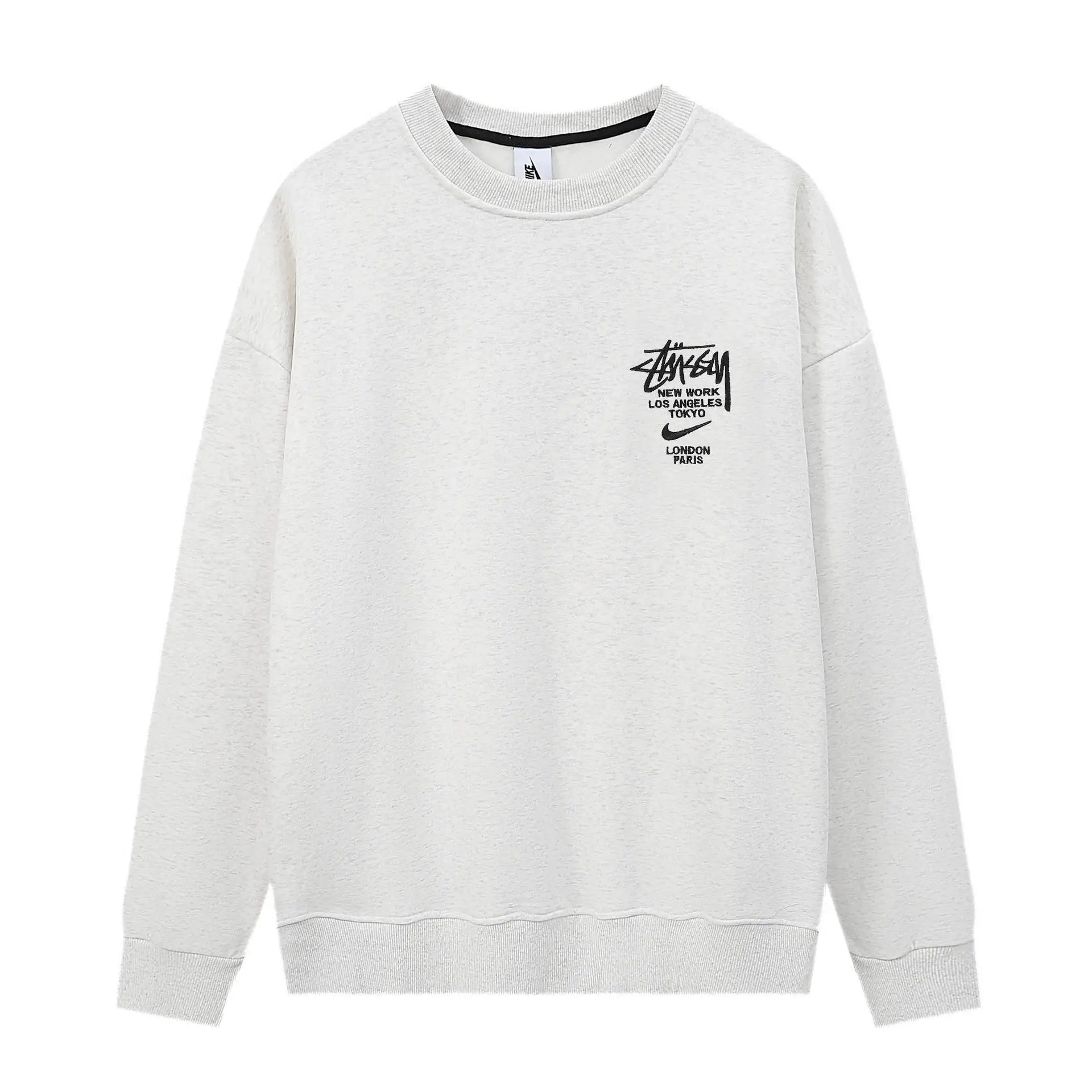 DX22] 25S STU New Knitted Shirt Arc Letter Printing Men's and Women's Sweater Couples Joker Cotton Long Sleeve-SRCN foto 3