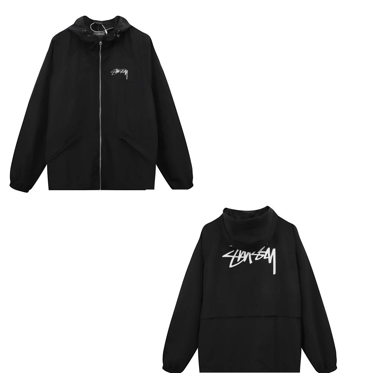 DX22] 25S STU New Knitted Shirt Arc Letter Printing Men's and Women's Sweater Couples Joker Cotton Long Sleeve-SRCN