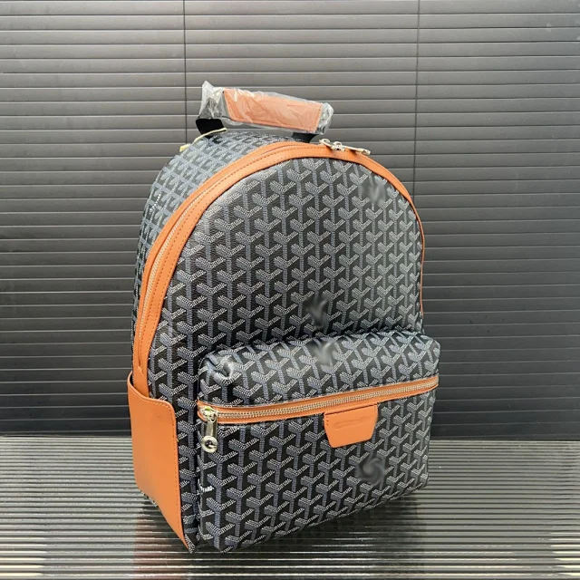 Goyard Backpacks Chevron-print zip backpack with front pocket product detail image 5
