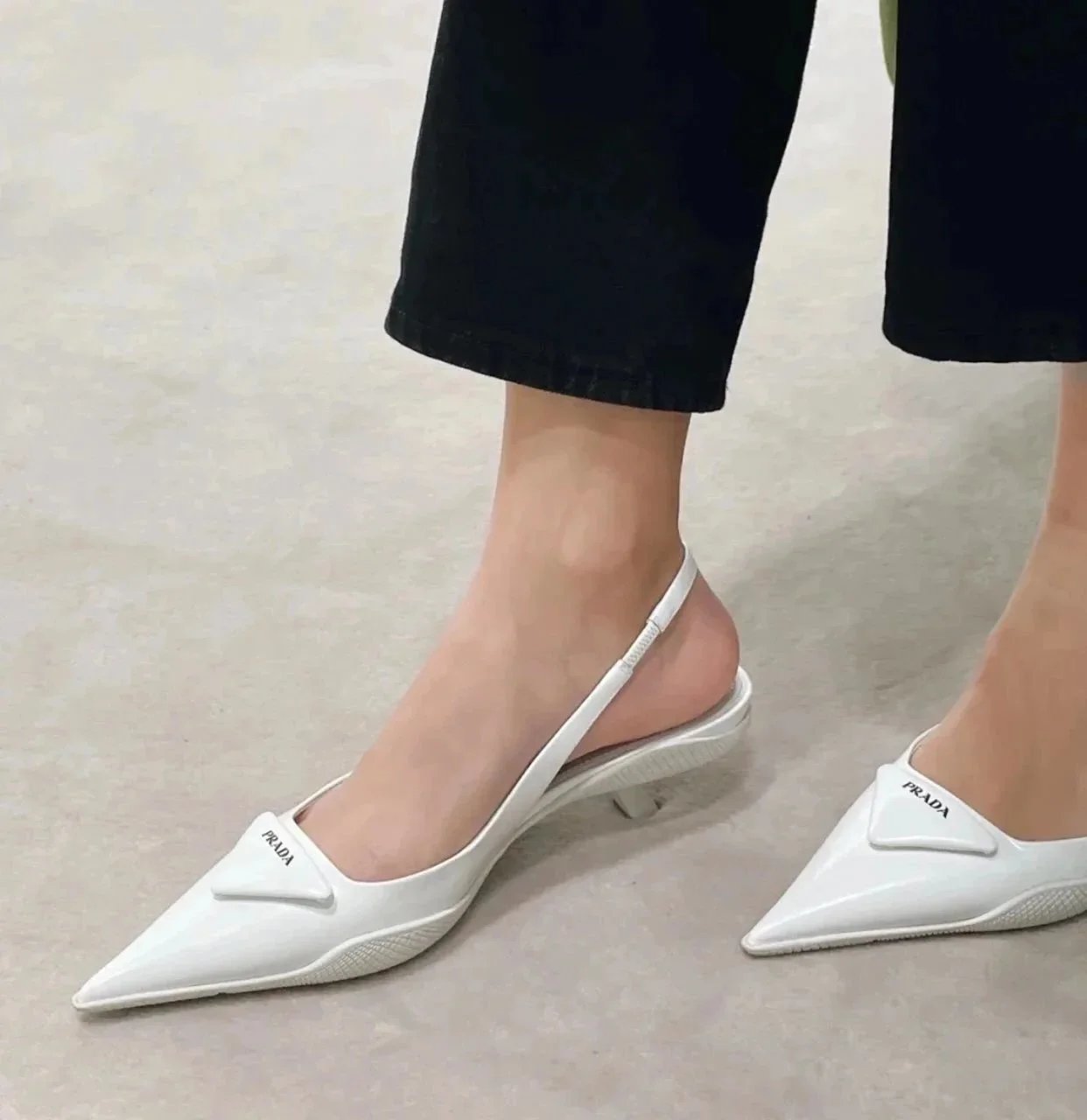 Prada Patent Leather Slingback Flats