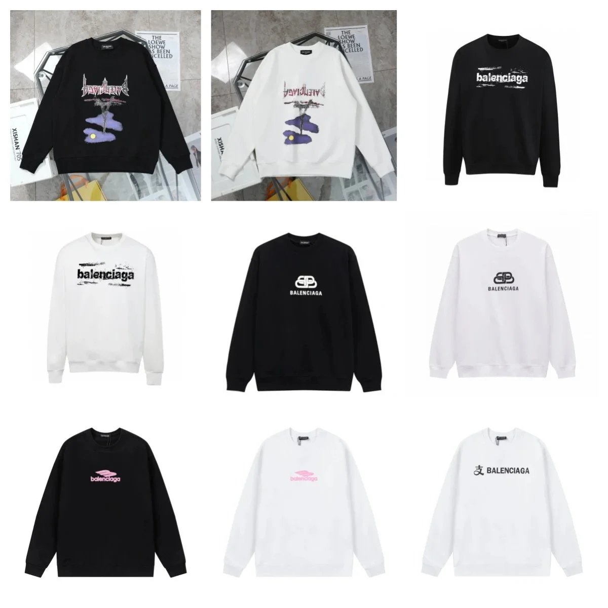 Balenciaga Chinese Character Logo Black Hoodie - 7