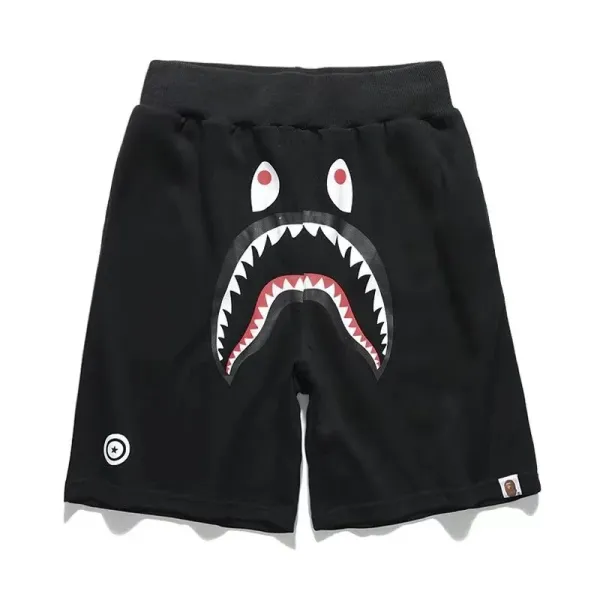 A Bathing Ape Shark Face Graphic Shorts Gray - 11