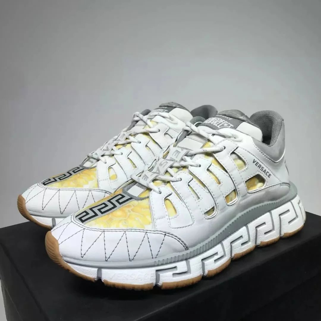 Versace Chain Reaction Baroque Print Black Multicolor Chunky Sneakers - 4