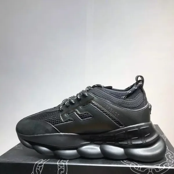 Versace Chain Reaction Baroque Print Black Multicolor Chunky Sneakers - 5