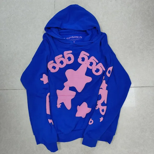 Spinner 655 Star Print Blue Hoodie - 1