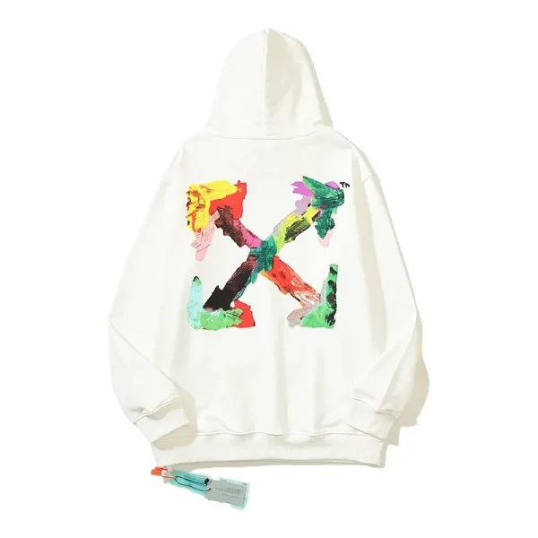 Off-White Painted Arrow Hoodie White - 1