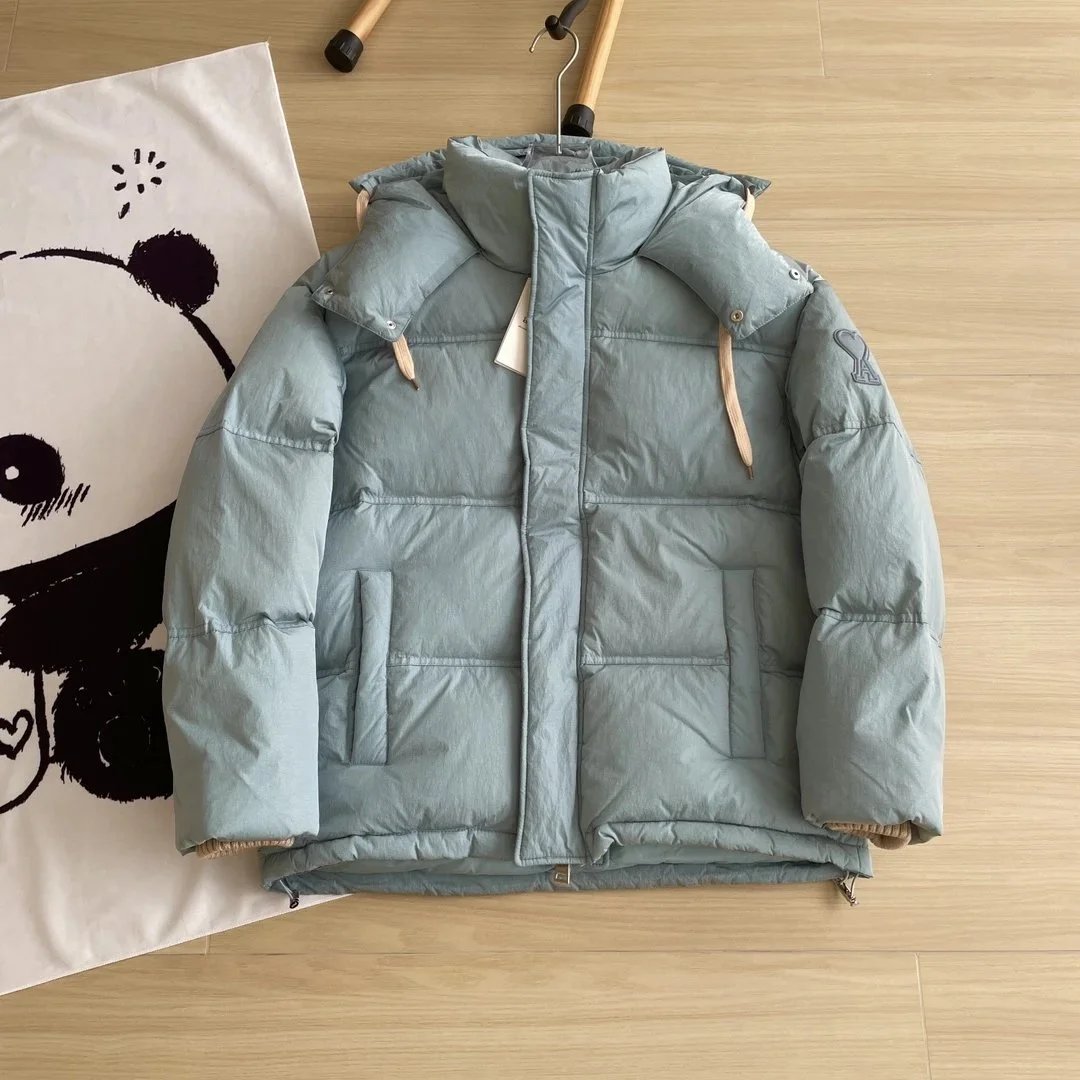 AMI PARIS Heart-Embroidered Oversized Hooded Down Jacket - rep Ami Paris